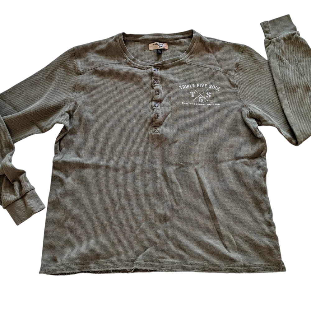 Triple Five Soul Olive Henley shirt